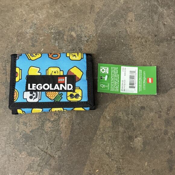 Lego Legoland Genuine Wallet Heads Blocks NWT Tri Fold Blue - Picture 1 of 5